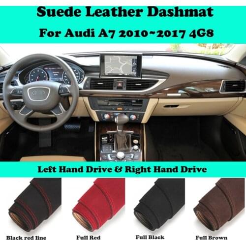 For Audi A7 2010 2011 2012~2017 4G8 S7 RS7 Suede Leather Dashmat Dashboard Cover Pad Dash Mat Car-Styling Accessories LHD RHD
