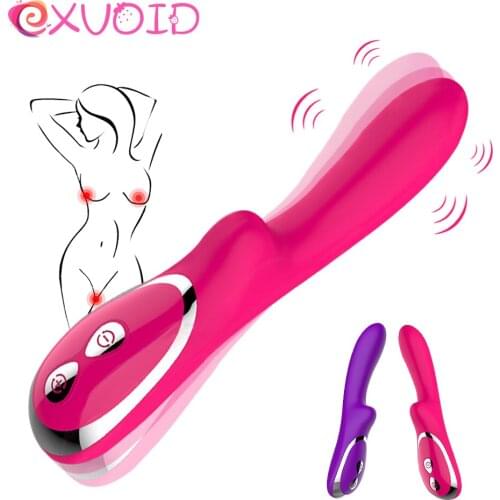 EXVOID Powerful Dildo Vibrator G-spot Massager Magic Wand Vibrators for Woman Sex Toys for Women Clitoris Stimulator Silicone