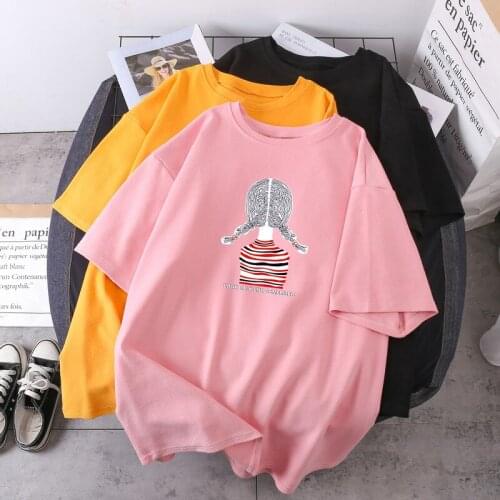 A Pretty Girl T-shirts Print Woman Summer Oversize Lady Fashion Hip Hop Clothing 2021 New High Quality Tees Casual Camisetas