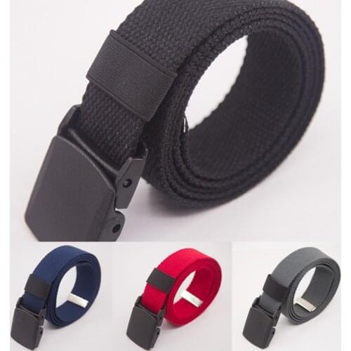 GLRSBUTY Canvas Belt for Men Women 2019 Waist Belt Fashion Plastic Buckle Casual Cowboy Black Mens Belt