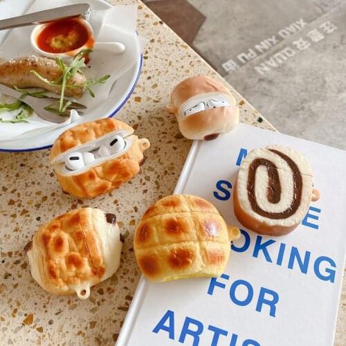 Simulation Bread Strawberry Apple Bluetooth Earphone Protective Case Creative Soft Shell Suitable for AirPods2/3 Generation