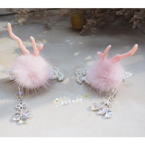 Petals antique glass pendant tassel classical hairpin of the hairpin fairy antlers express clip