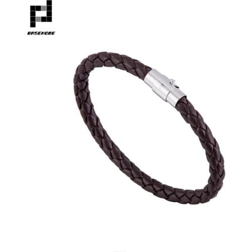 BASEHOME New 13 Color Braided Leather Bracelet Men Women Copper Clasp Male Bracelets Bangles Gift Jewelry