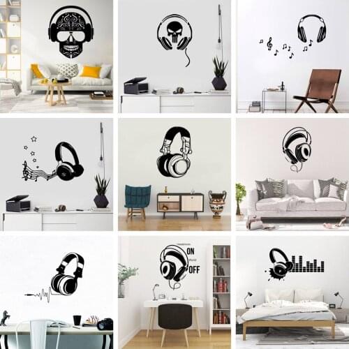 Beauty headset Vinyl Self Adhesive Wallpaper For Living Room Kids Room Vinyl Mural Decal