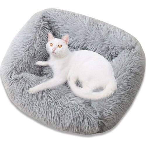 Pet Dog Bed Fluffy Soft Plush Donut Cuddler Round Dog Kennel Ultra Soft Washable Dog Cat Cushion Bed Winter Warm Sofa