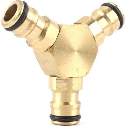 Brass Adapter Equal Tee Nipple Quick Connector Water Gun Joint Garden Irrigation Connection Faucet Accessories Hose Fitting