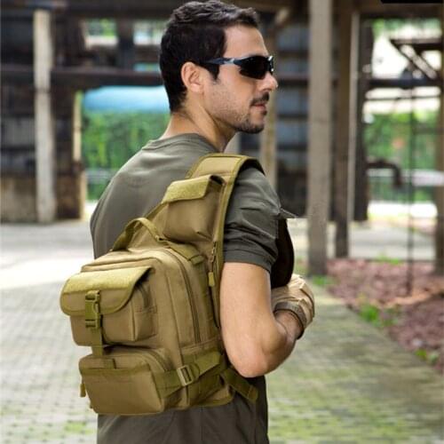 Mens Single Shoulder Chest Bag Outdoor Travel Cycling Climbing Nylon Messenger Cross Body Tactical Military Rucksack Army Bags