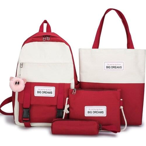 Junior high school schoolbag female Korean high school student simple ins Harajuku ulzzang backpack for college students