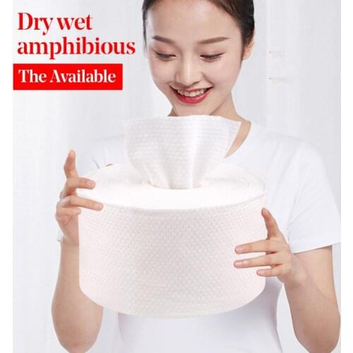 Disposable Face Towel Facial Cleansing Makeup Remover Cotton Tissue Paper Roll Travel Cleaning Towels