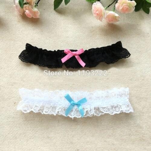 Wholesale Sexy Fashion Wedding Garter Bridal Accessories Cosplay Party Blue Garter Bow Lace Floral Elastic Leg Loop