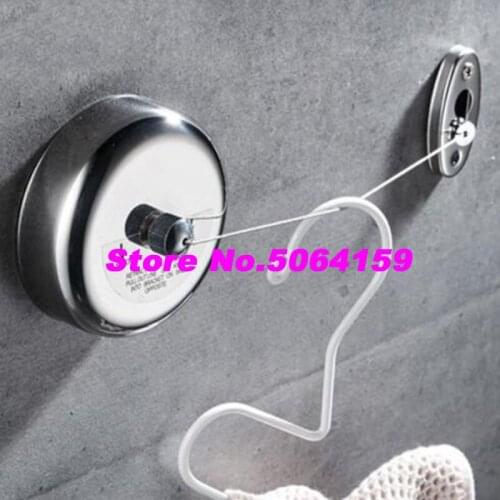 Portable Stainless Steel Retractable Clothesline Indoor Outdoor Laundry Hanger Clothes Dryer Organiser Clothes Drying Rack Rope