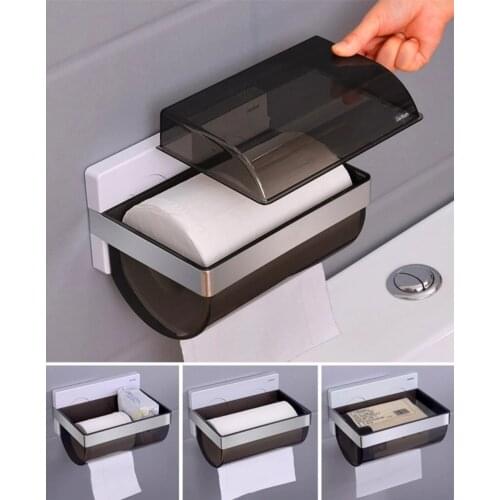 Suction cup tissue box distributor bathroom kitchen tissue rack wall mounted tray roll rack manager storage box