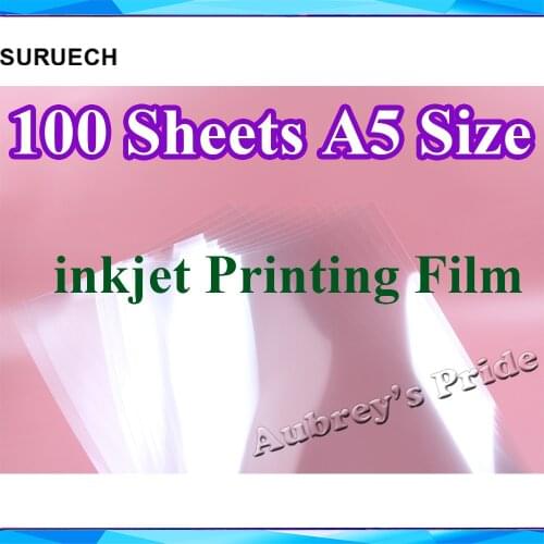 100Pcs Transparence Clear Brand New A5 Size (150x210mm) Only for Inkjet Printer Printing Film