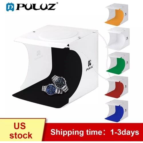 PULUZ 2LED Lightbox Mini Photo Studio Box 1100LM Photography Box Light Studio Shooting Tent Box Kit & 6 Color Backdrops