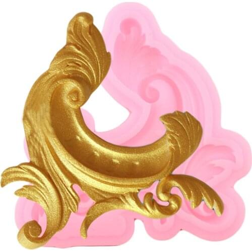 Sugar Craft Scroll Relief Silicone Mold Flower Cake Border Fondant Molds DIY Cake Decorating Candy Clay Chocolate Gumpaste Mould