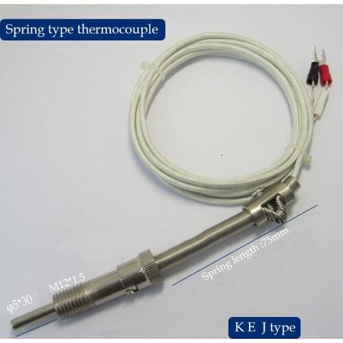 K J E type thermocouple temperature sensor pul-out piece spring 0-400 celsius bolt spring Type