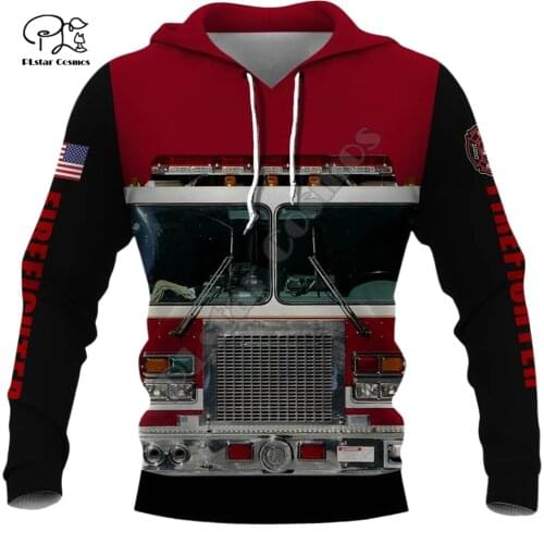 Men Unisex Firefighter Bus printed 3d hoodies Unisex USA Firemen Sweatshirts women Pullover jacket tracksuit pullover Coat 05