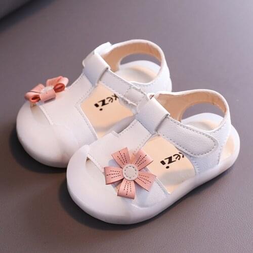 Anti-collision Toddler Shoes Comfortable Baby Princess Soft soled Shoes Summer Little Girls Sandals Kids Prewalker Pink White