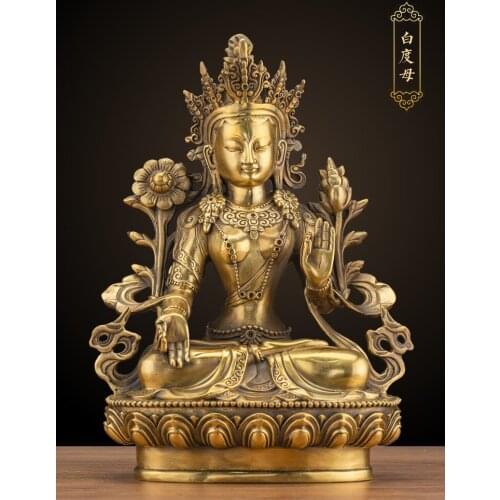 LARGE GOOD Wholesale buddha statue Asia Buddhism Buddha brass statue Tantra white Tara Guan yin Bodhisattva HOME Buddha talisman