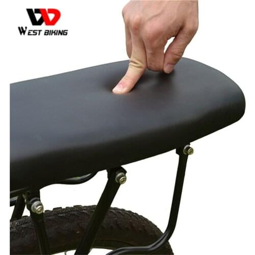 West Biking Cycling Rear Carrier DH Bicycle Pad Cushion Bike Saddle on Back Shelf Mat Thick Seat Carrying People Cargo 36*15cm