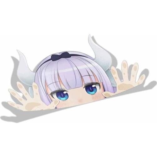 Personality Miss Kobayashi 39-s Dragon Maid Kanna Kamui Peek Anime Big Head Vinyl Car Sticker Window Decal Apply To Car Window