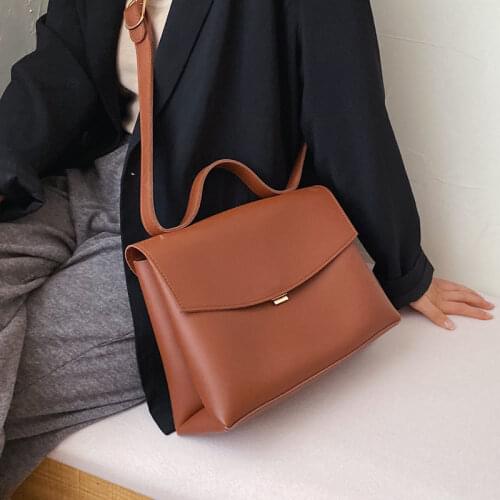 Vintage Fashion Female Tote Bag 2021 New High Quality PU Leather Womens Designer Handbag High capacity Shoulder Messenger Bag