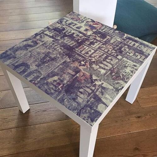 Vintage newspaper texture table stickers for cafe bar self-adhesive DIY table renovation decal pvc waterproof tablecloth covers