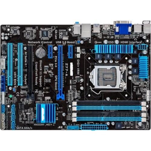 Asus Z77-A Desktop used Motherboard LGA 1155 DDR3 USB2.0 USB3.0 32GB For I3 I5 I7 22/32nm Z77 used desktop mainboard PC SALES