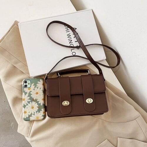 Women Shoulder Bag 2021 Luxury Handbags Designer Luxury Wild Girls Belt Buckle Small Square Messenger Bag Bolsa Feminina