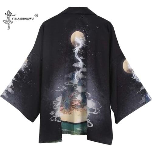 Japanese Kimono Traditional Print Yukata Men Women Kimonos Cardigan Men Femme Coat Kimono Cosplay Costumes Unisex Leisure Shirts
