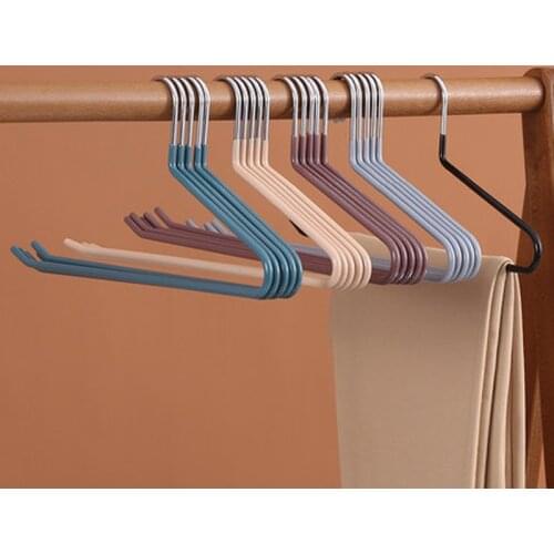 10pcs/lot 36.5cm Non Slip Pant Hangers Open Ended Easy Slid Slacks Hanger Durable Anti-Rust Space Saving Metal Jeans Drying Rack