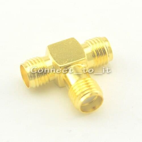 100 Pcs SMA Adapter SMA Jack Female to 2 SMA Jack Female Adapter 3 way Connector Adapter