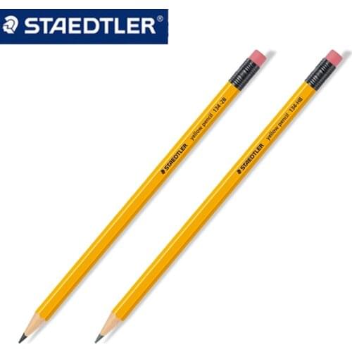 12 pcs STAEDTLER 134 Pencil With Eraser Pencils School Stationery Office Supplies Drawing Sketch Pencil Student Art Supply HB/2B
