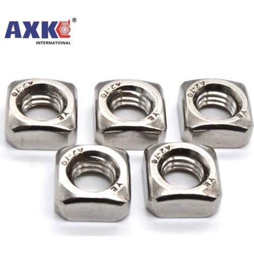 2/50pcs High Quality M3 M4 M5 M6 M8 M10 M12 DIN557 GB39 304 A2-70 Stainless Steel Metric Threaded Square Nut Foursquare Quadrate