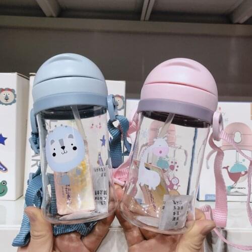 250/350ml Baby Feeding Cup with Straw Children Learn Feeding Drinking Bottle Kids Training Cup with Straw