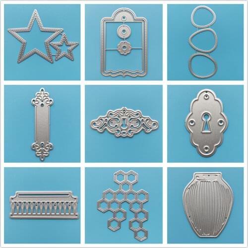 29 Styles) 2021 Geometry Lock Metal Cutting Dies DIY Scrapbooking Paper Photo Album Crafts Mould Punch Embossing Stencils