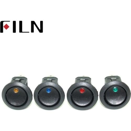 3 pin on off round 12vdc car led illuminated rocker switch 20A 12VDC