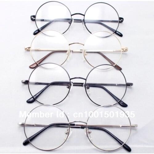 46mm Size Oversized Retro Vintage Style Round Eyeglass Frames Black Gold Silver Gun Grey Optical RX