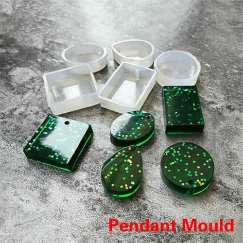 5pcs Silicone Resin Pendant Moulds Necklace Mold For DIY Jewelry Craft Making