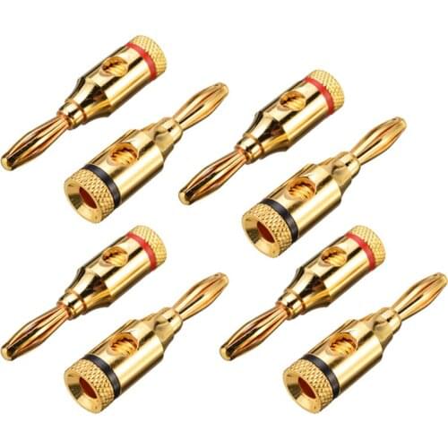 8pcs Musical Audio Speaker Wire Cable Banana Plug Connector Screw Jack Plug Adapter for 4mm Banana Metal Adapter Plug Connectors