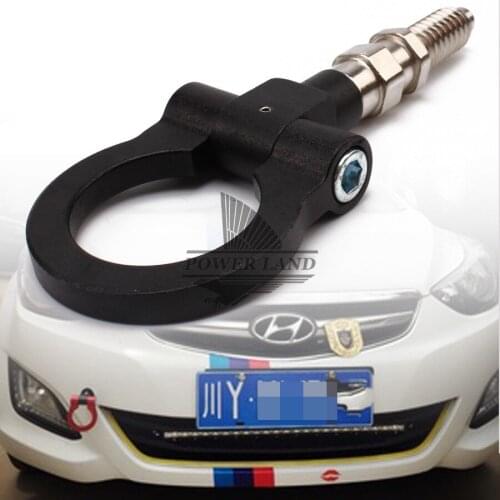 1pcs Car Racing Aluminum Tow Towing Hook Universal for BMW & European Auto Trailer Ring Universal Vehicle Towing Hanger Black