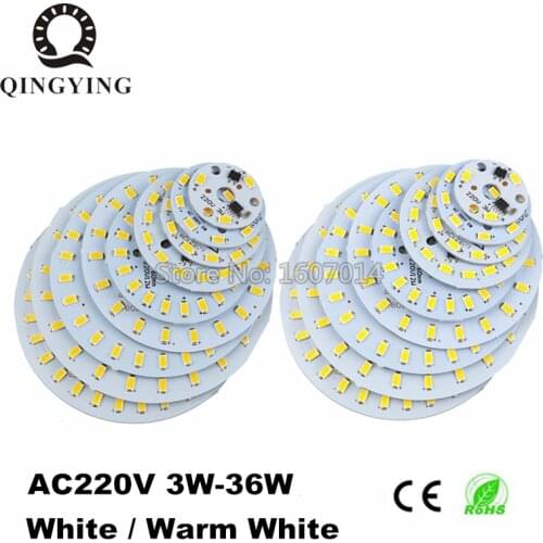 10PCS Aluminum LED Modules Integrated Driver 3W-36W Lamp Plate SMD 5730 AC 220V White / Warm White For Replace Ceiling Lamp