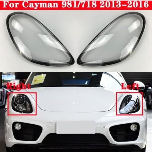 Auto Light Caps For Porsche Cayman 981/718 2013-2016 Car Headlight Cover Transparent Lampshade Lamp Case Glass Lens Shell
