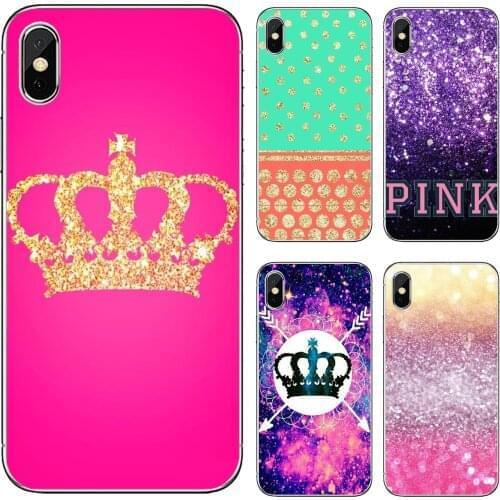 Glitter-queen-king-pink For Samsung Galaxy S10E S20 FE Note 10 20 Edge Lite Plus Ultra Alpha Core Prime Silicone Skin Case
