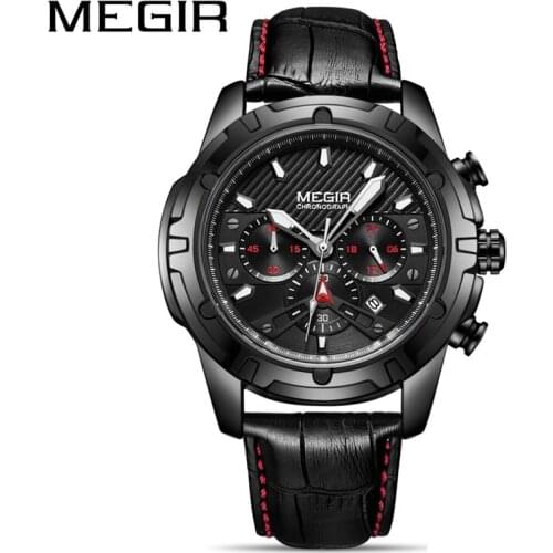 MEGIR Fashion Chronograph Mens Watches Top Brand Luxury Sport Watch Men Quartz Date Clock Waterproof Wristwatch Relogio Masculin