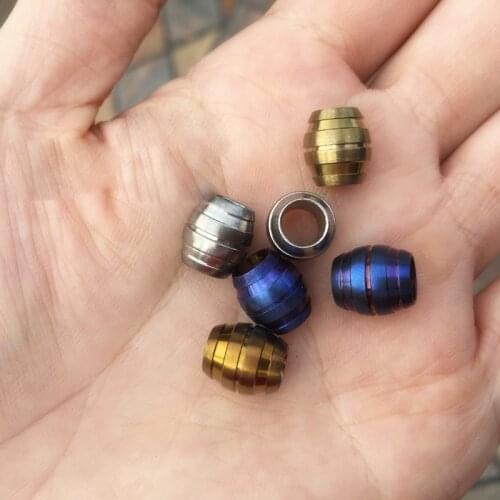 5 pcs Fashion Titanium Beads Set , EDC Keychain, Knife Accessories, Worry beads, Zipper Pull Jewelry Paracord/Lanyard Beads