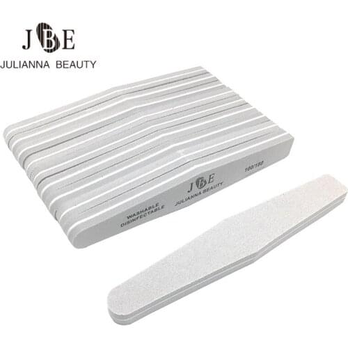 25Pcs Double Side Nail files buffer 100/180 Trimmer Buffer lime a ongle Nail Art Tools Washable Buffing Sanding File Sponge File