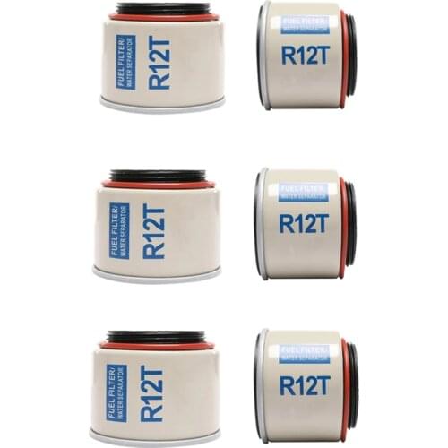 6 Pcs R12T Fuel/ Water Separator Filter Element for Racor 140R 120AT S3240 NPT ZG1/4-19 Automotive Parts