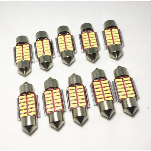 10PCS Festoon 31mm 36mm 39mm 42mm LED C5W C10W Super Bright 4014 SMD Canbus Error Free Auto Interior Doom Lamp Car Styling Light