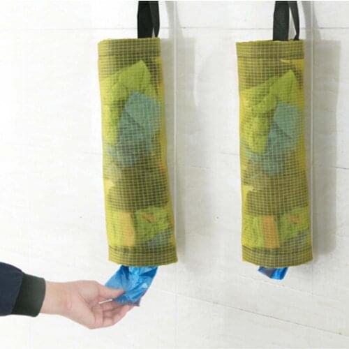 Kitchen Organizer Hanging Garbage Bag Storage Home Grocery Bag Holder Wall Mount Storage Dispenser Plastic Storage Bag